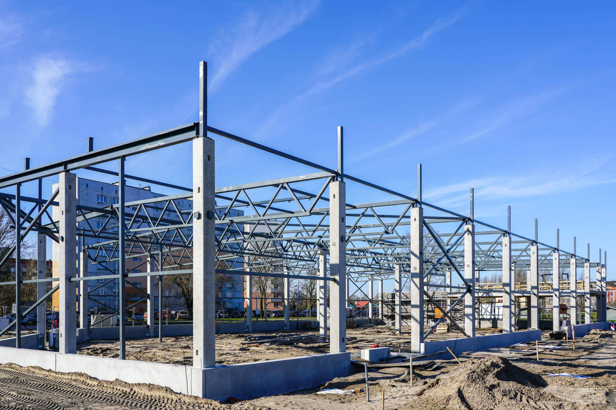 The Steel Frame Of A Building Under Construction